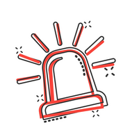 Symbolbild: schlicht illustrierter rot leuchtender Alarm.